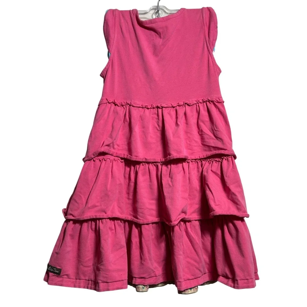 2 Matilda Jane Girls Dresses Size 8 Pink Tiered Ruffle Floral Polka Dot